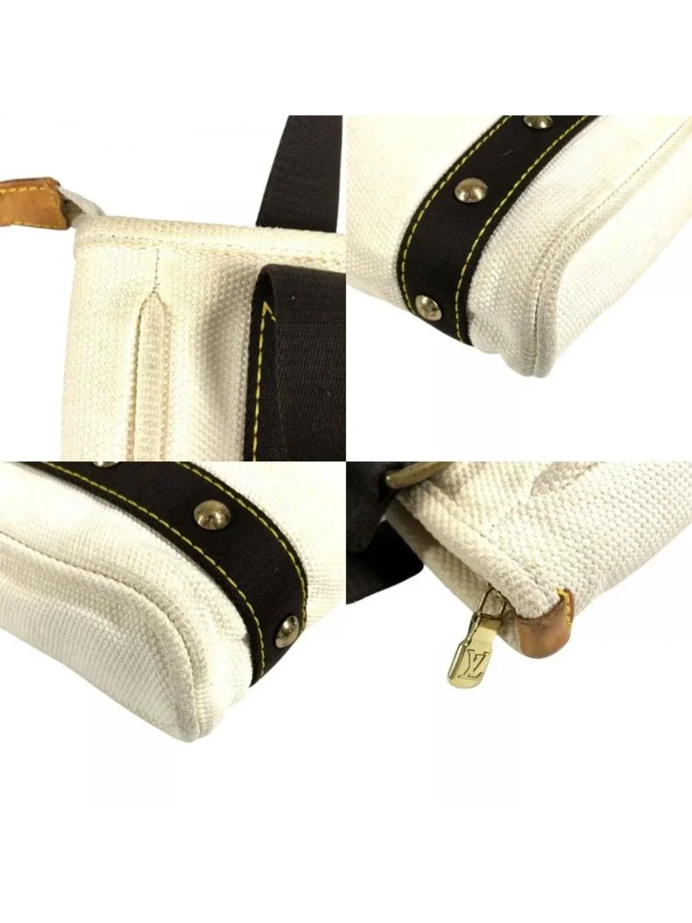 Louis Vuitton Handbag Cabas PM Antigua Cotton White
